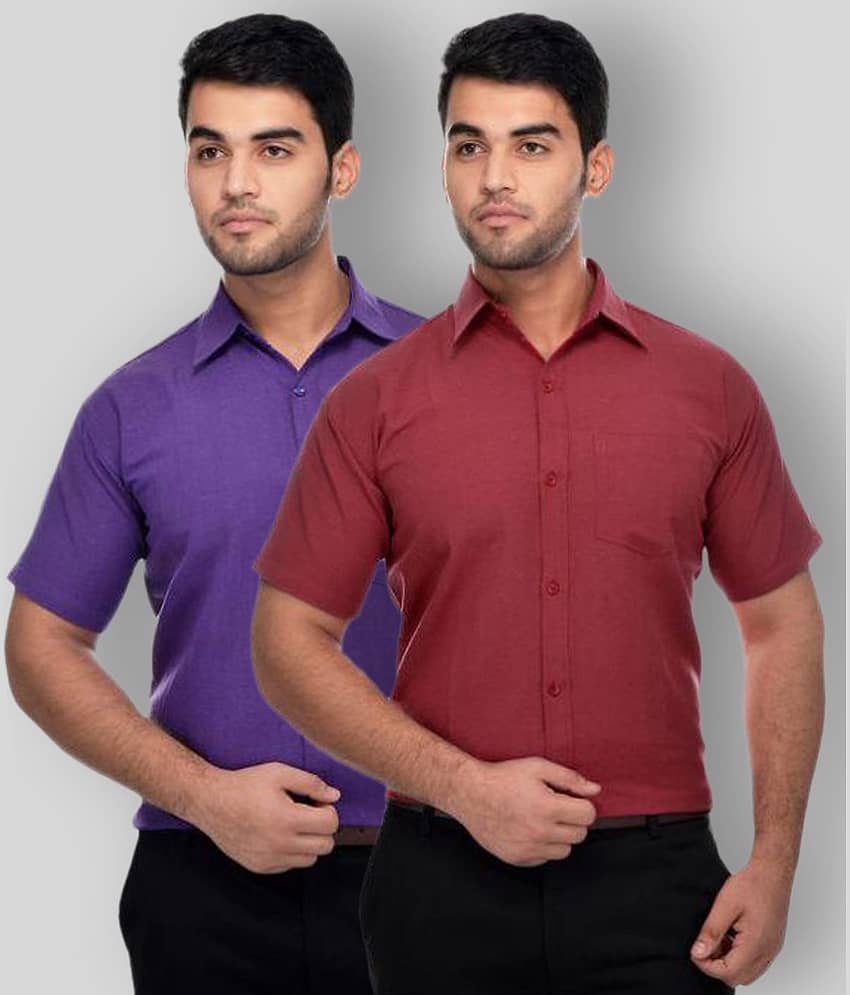 DESHBANDHU DBK - Multicolor Cotton Regular Fit Men's Formal Shirt (Pack of 2)