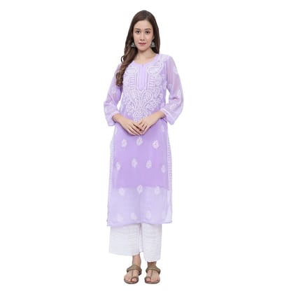MRS RIGHT CHIKANKARI PURPLE GEORGETTE KURTI MRS RIGHT CHIKANKARI PURPLE GEORGETTE KURTI