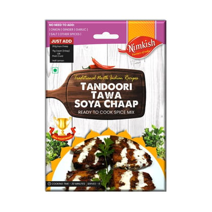 Nimkish Tandoori Tawa Soya Chaap Ready to Cook Spice Mix | 50g | Onion Ginger Garlic Already in Mix | Himalayan Recipe Nimkish Tandoori Tawa Soya Chaap Ready to Cook Spice Mix | 50g | Onion Ginger Garlic Already in Mix | Himalayan Recipe