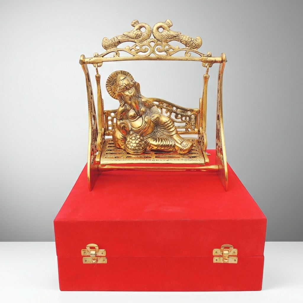 Aluminium Showpiece Garden Jhula Ganesh (ASMAS459 G)