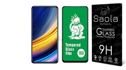 Saola 18D Tempered Glass With Inbuilt AirBag Borders For Poco X3 Pro (PACK OF 1) with Free Installation Kit. Full screen Coverage - 6.67 inch Saola 18D Tempered Glass With Inbuilt AirBag Borders For Poco X3 Pro (PACK OF 1) with Free Installation Kit. Ful
