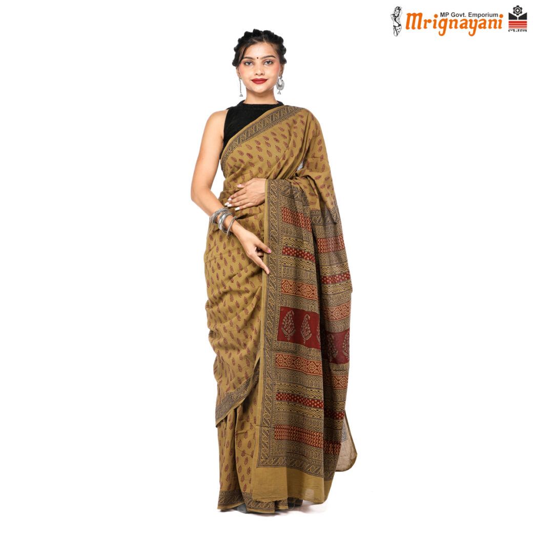 HANDLOOM COTTON SAREE WITH BLOUSE (SKU - 3I0102260522, SAREE-1144)