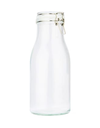 NATURALLY YOURS Clear 1000 ml Round Glass Storage Jars with Airtight Glass Lids NATURALLY YOURS Clear 1000 ml Round Glass Storage Jars with Airtight Glass Lids