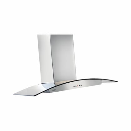 Kitchen Chimney Curved Glass Push Buttons Baffle filter 90cm 1000 m3/h -Silver (6071 SS 90)