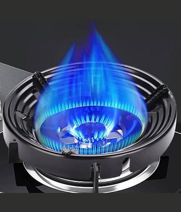 RAMDEV ENTERPRISE Black Gas Saver Burner Stand Gas Chula Burner Gas Saver Stand Jali Ring Fire & Windproof Energy Saving, Gas Chula Support Stand 4 Legs Supported For Indian Gas 0.7mm.