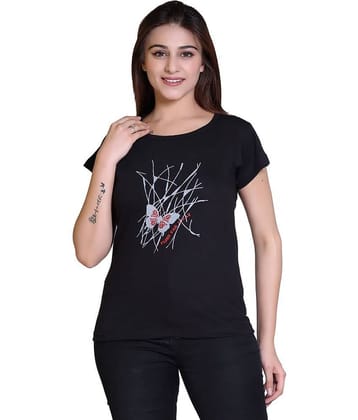 Ogarti Women Cotton Blend Printed Regular Fit Round Neck T-Shirt ( Wine )