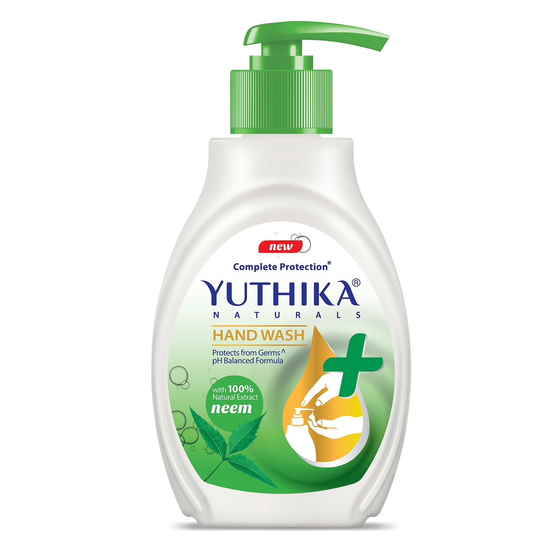 Yuthika Liquid Hand Wash 500ml Dispenser Bottle, Neem Handwash, Germ Protection Handwash with a pH Balanced Formula