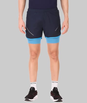 Vector X - Navy Polyester Men's Running Shorts ( Pack of 1 )