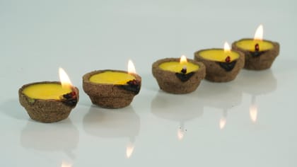 Traditional Earthen Lamps(पंचगव्य दिवे) 1 Set Each