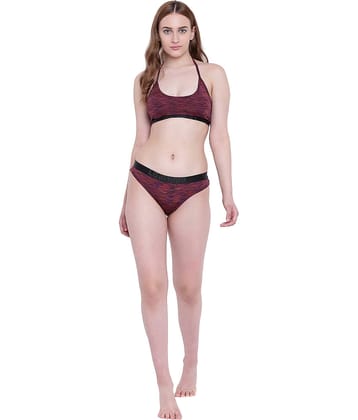 La Intimo Polyester Push Up Bra - Red