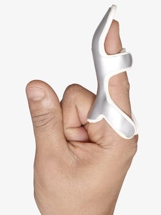 Helrdx Orthotics Mallet Finger Splint, Silver, Universal Size (Finger Cot- Medium)