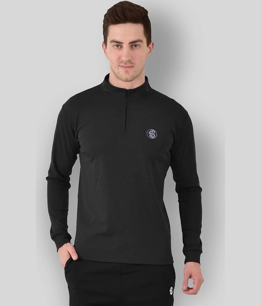 Forbro Black Polyester Lycra T-Shirt Single Pack