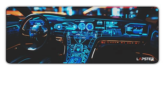 Lapster Dashboard design desk mat (800 mm x 300 mm x 2 mm) mouse pad gaming | mouse mat | Curated Stitched Edges| Non-Slip Rubber Base|keyboard and mouse pad for Home & Office(Dashboard)
