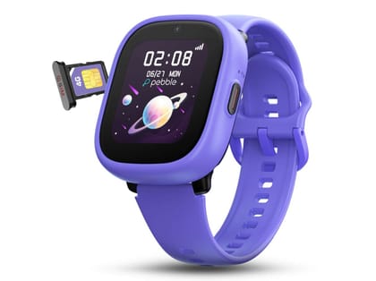Pebble Junior 4G Smart Watch for Kids, Large Display, Video & Phone Call, GPS Real Time Tracking, Parental App Control, Free Detachable Dial Cover