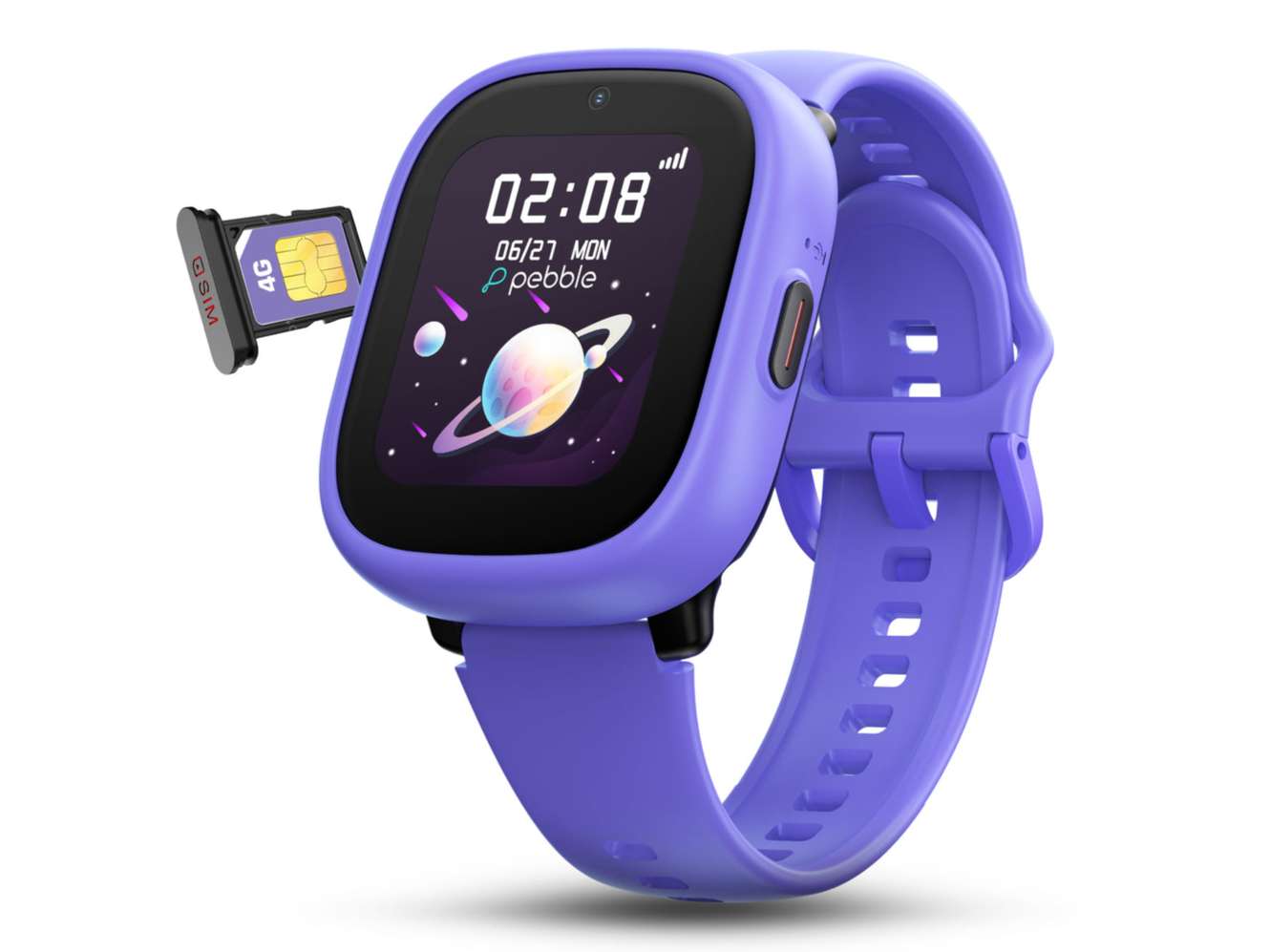 Pebble Junior 4G Smart Watch for Kids, Large Display, Video & Phone Call, GPS Real Time Tracking, Parental App Control, Free Detachable Dial Cover