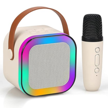 Portable Karaoke Speaker with RGB Lights and Wireless Microphone