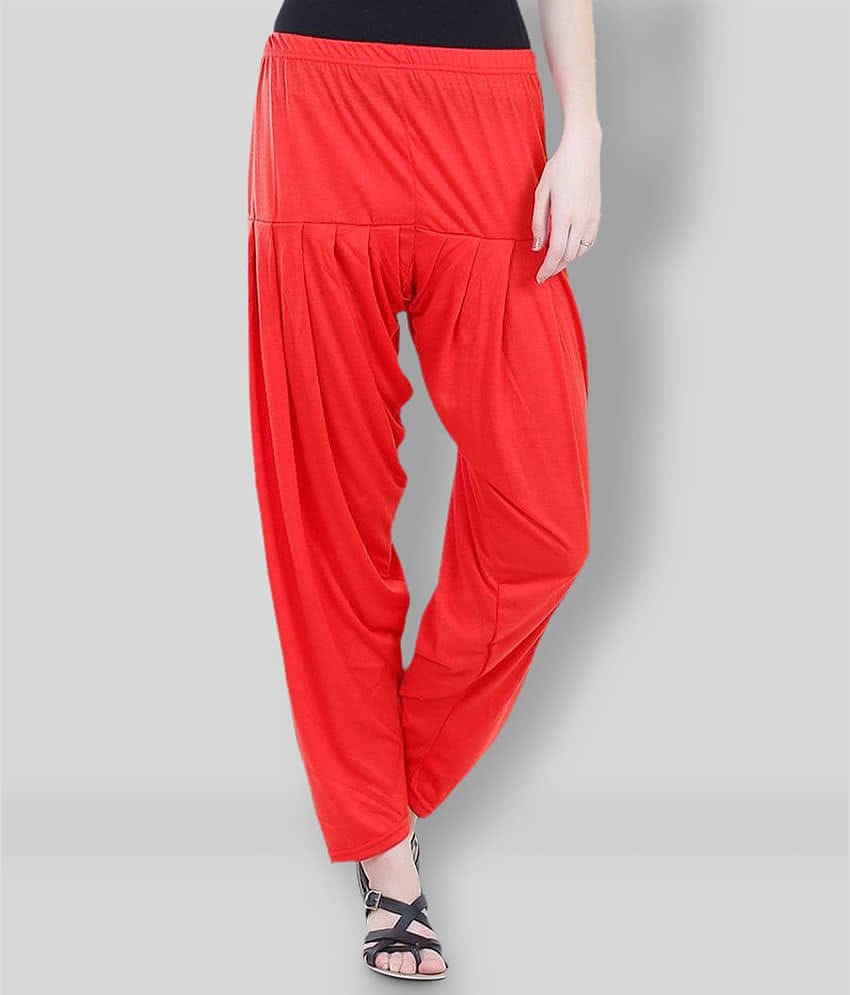 Colorfly - Red Viscose Loose Women's Harem/Patiala ( Pack of 1 )