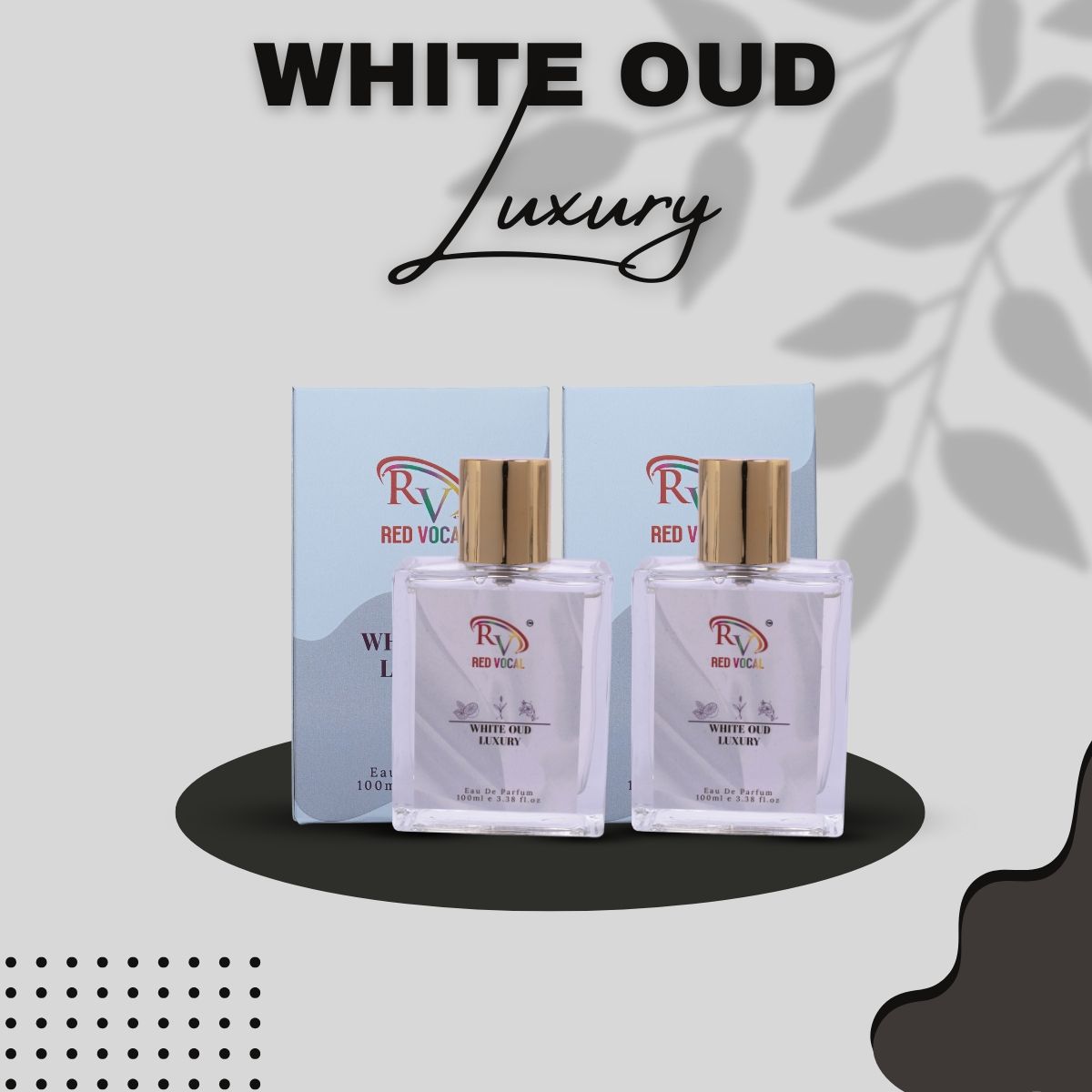 Red Vocal White Oud Luxury Eau De Parfum 100ml For Unisex Set of 2Pcs 100ml Each