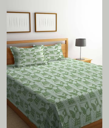 Klotthe Cotton Printed King Size Bedcover - Green ( )