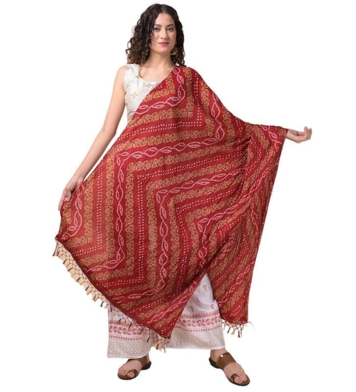 Women's Chanderi Printed Dupatta (Multicolor)-PID47070