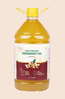 Green Habits Cold Pressed Groundnut Oil (5 Litre) | 100% Natural & Unrefined | Cooking & Frying
