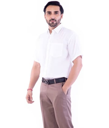 DESHBANDHU DBK Cotton Blend Regular Fit Half Sleeves Men's Formal Shirt - White ( Pack of 1 )