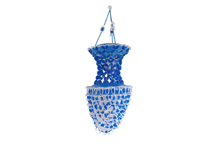Handmade 2-Layer Artificial Beads Jhumar for Pooja, Marriages, Diwali, Eid, Muharram - Blue (Pack of 1)