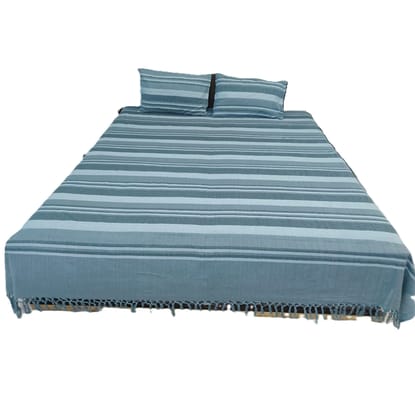 Dhaga Vishwas Ka Handloom Cotton Double Bedsheet Grey Kerala Dhaga Vishwas Ka Handloom Cotton Double Bedsheet Grey Kerala