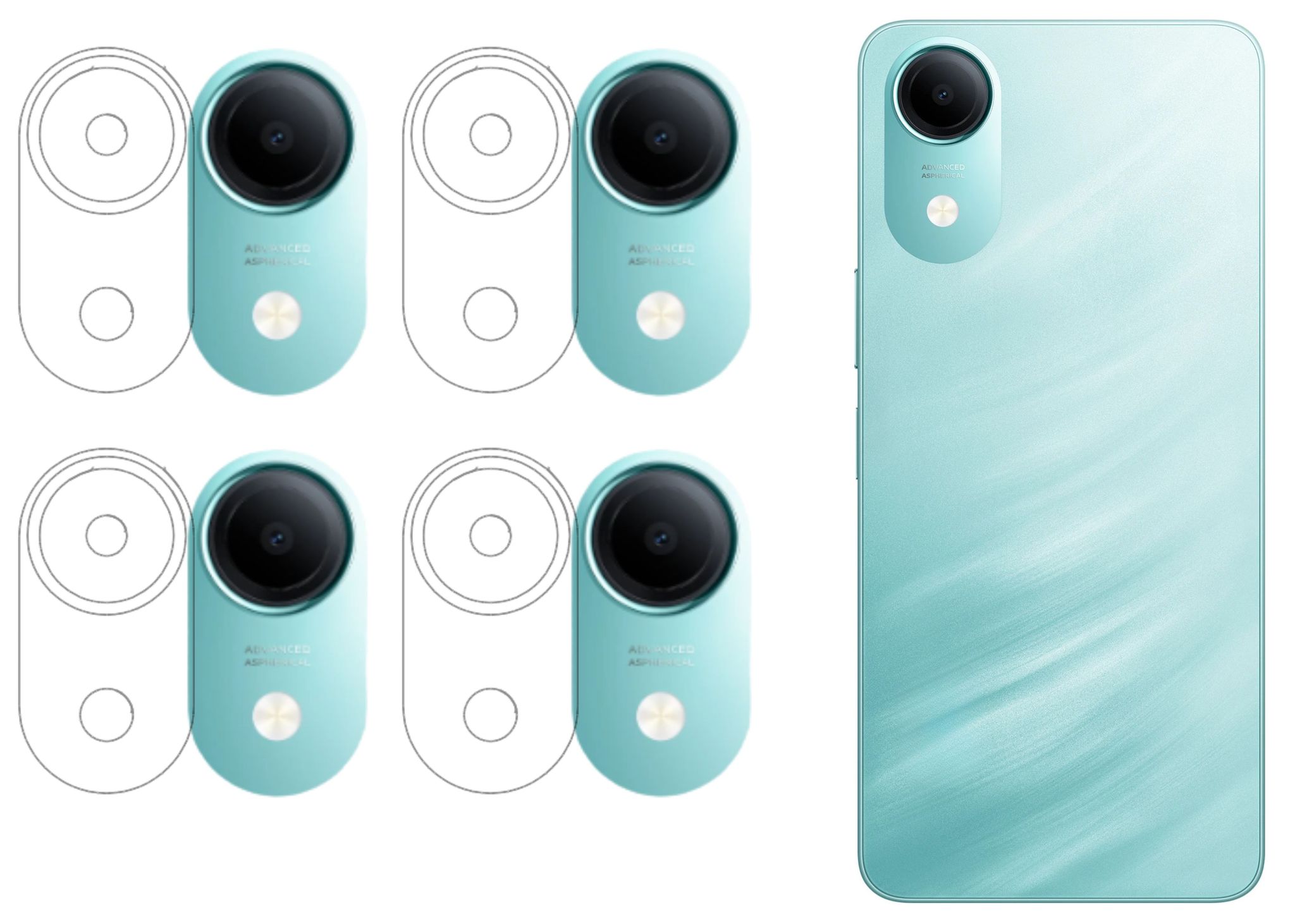 ISAAK Back Camera Lens Protector compatible for Vivo T5e (Pack of 4)