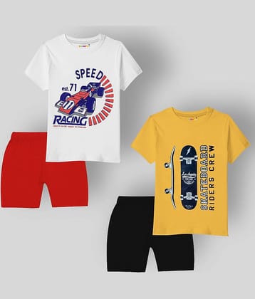 Kuchipoo Pack of 2 Boys Cotton Blend T-Shirt & Shorts Set ( Multi )