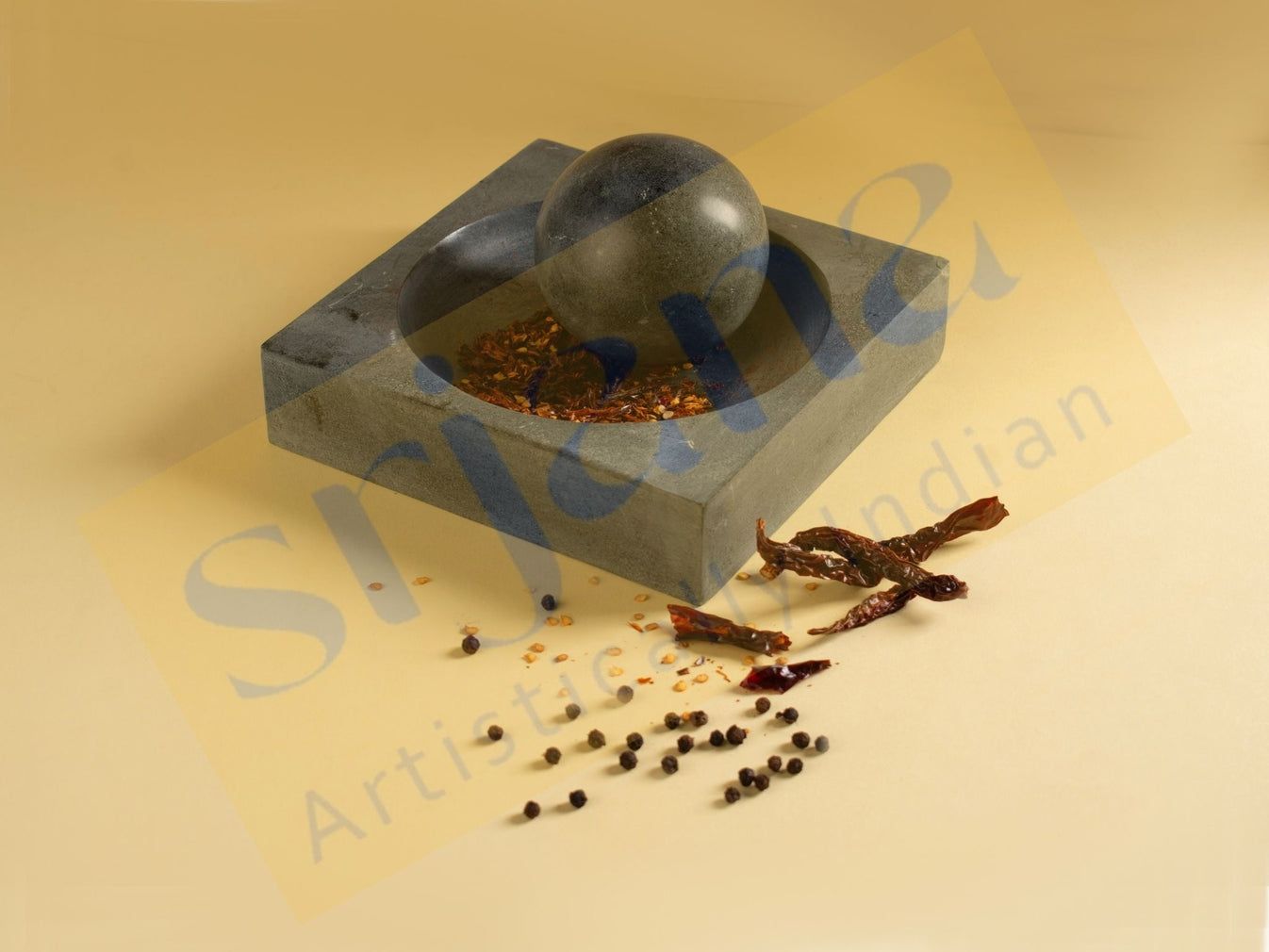 Srjana Handcrafted Marble Mortar and Pestle Handicrafts 2pc