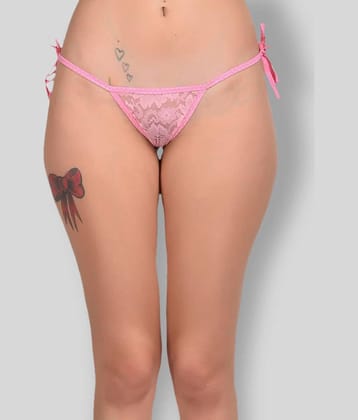 Affair Lace Self Design Women's G-Strings ( Pink )