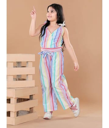 StyleStone Pack of 1 Girls Cotton Blend Top With Palazzo ( Multi Color )