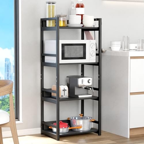 Lukzer 4 Layer Multipurpose Storage Rack - Metal & Wood Kitchen Organizer 3