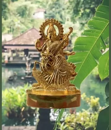 Shri Astha Vinayak Brass Goddess Saraswati Idol ( 11 cm )