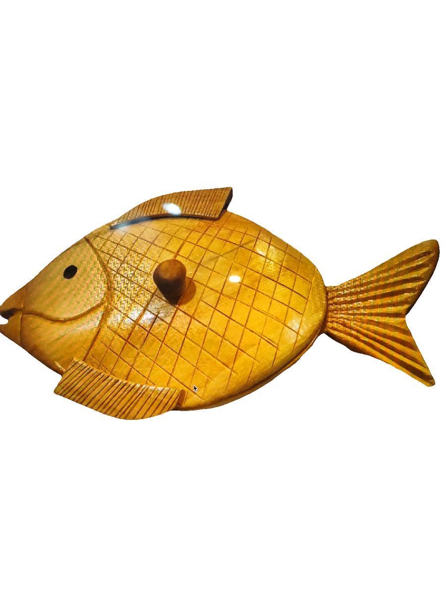 Wooden Fish Shaped Serving Bowl