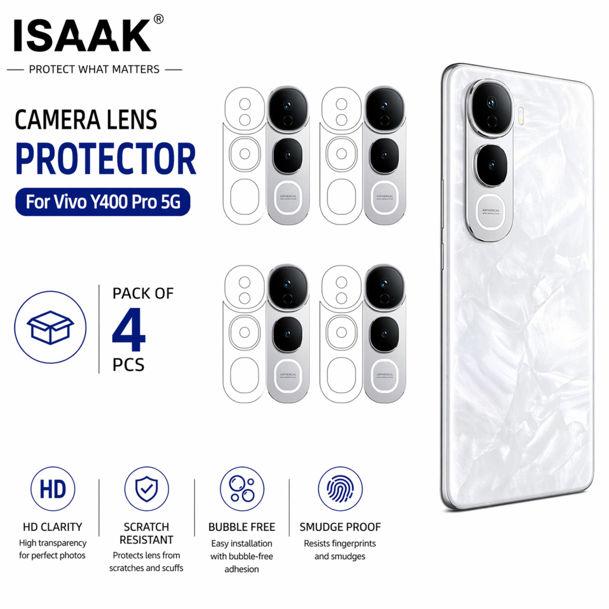 ISAAK Back Camera Lens Protector compatible for Vivo Y400 Pro (Pack of 4)