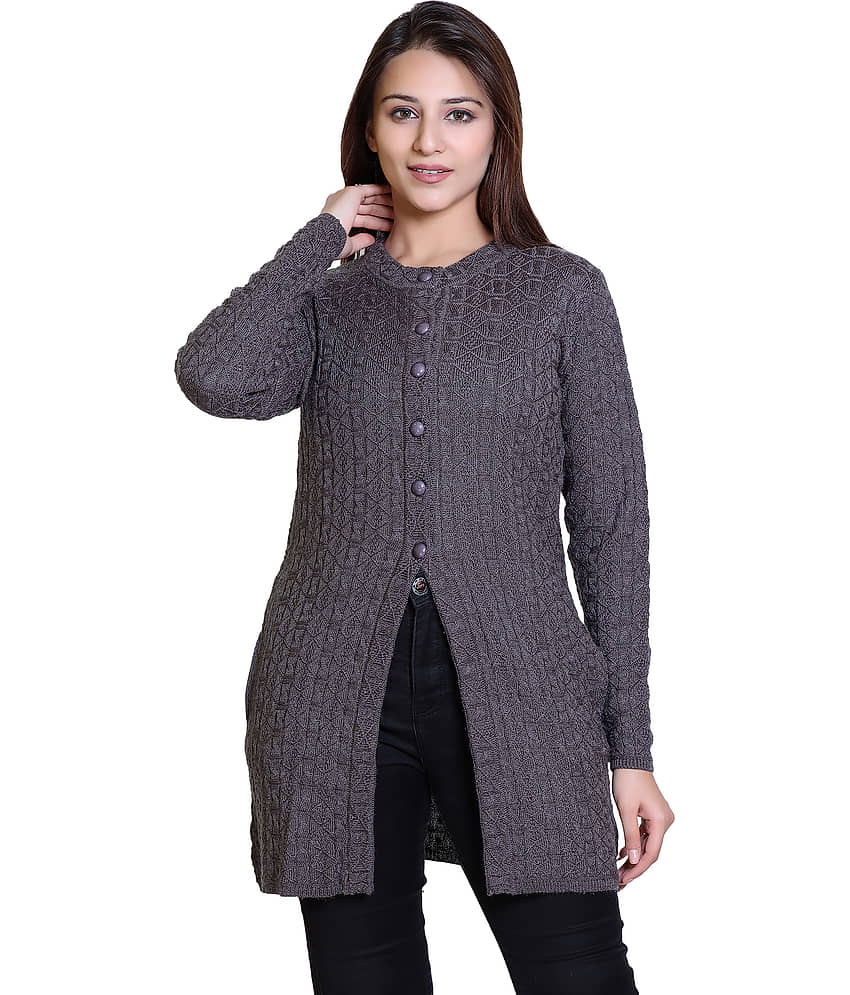 Ogarti Woollen Silver Buttoned Cardigans - Single