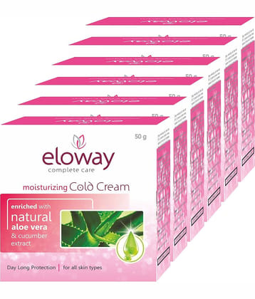 Eloway Moisturizing Cold Cream SPF-15, all day long Hydrating Skincare, Pack of 6 (50g Each)