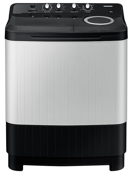 Samsung 7.5 kg, 5 Star, Semi-Automatic Top Load Washing Machine (WT75C3200GG/TL, Air Turbo Drying, Light Gray)