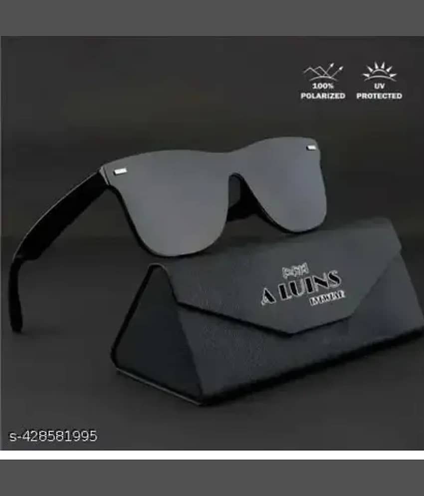 BANDSMITH Black Oval Sunglasses ( Pack of 1 )