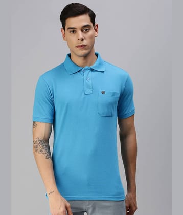 ONN Pack of 1 Cotton Blend Regular Fit Solid Half Sleeves Men's Polo T Shirt ( Blue )