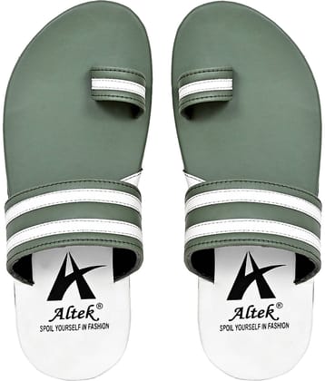Chappal Wala Green Men's Leather Slipper
