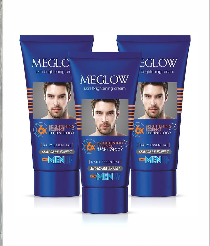 Meglow Skin Brightening Cream For Men Face Cream For Glowing Skin with Vitamin E 50g ( Pack of 3 )