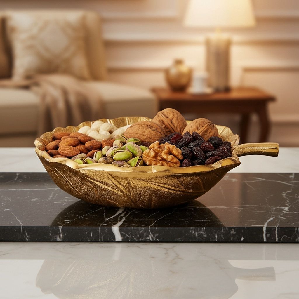Aluminium Decorative Leaf Platter (AMAS3255/10)