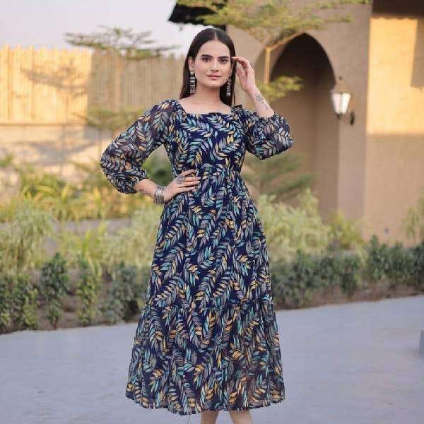 Georgette Maxi Dress Party Wear