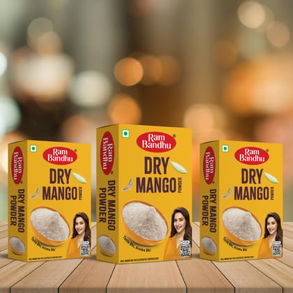Ram Bandhu Dry Mango Powder (Amchur) – 50g x 3 Pack | a tangy, flavorful spice from dried mangoes | Perfect for enhancing curries, chutneys, salads, and marinades | A must-have for every kitchen Ram Bandhu Dry Mango Powder (Amchur) – 50g x 3 Pack | a tangy, flavorful spice from dried mangoes | Perfect for enhancing curries, chutneys, salads, and marinades | A must-have for every kitchen