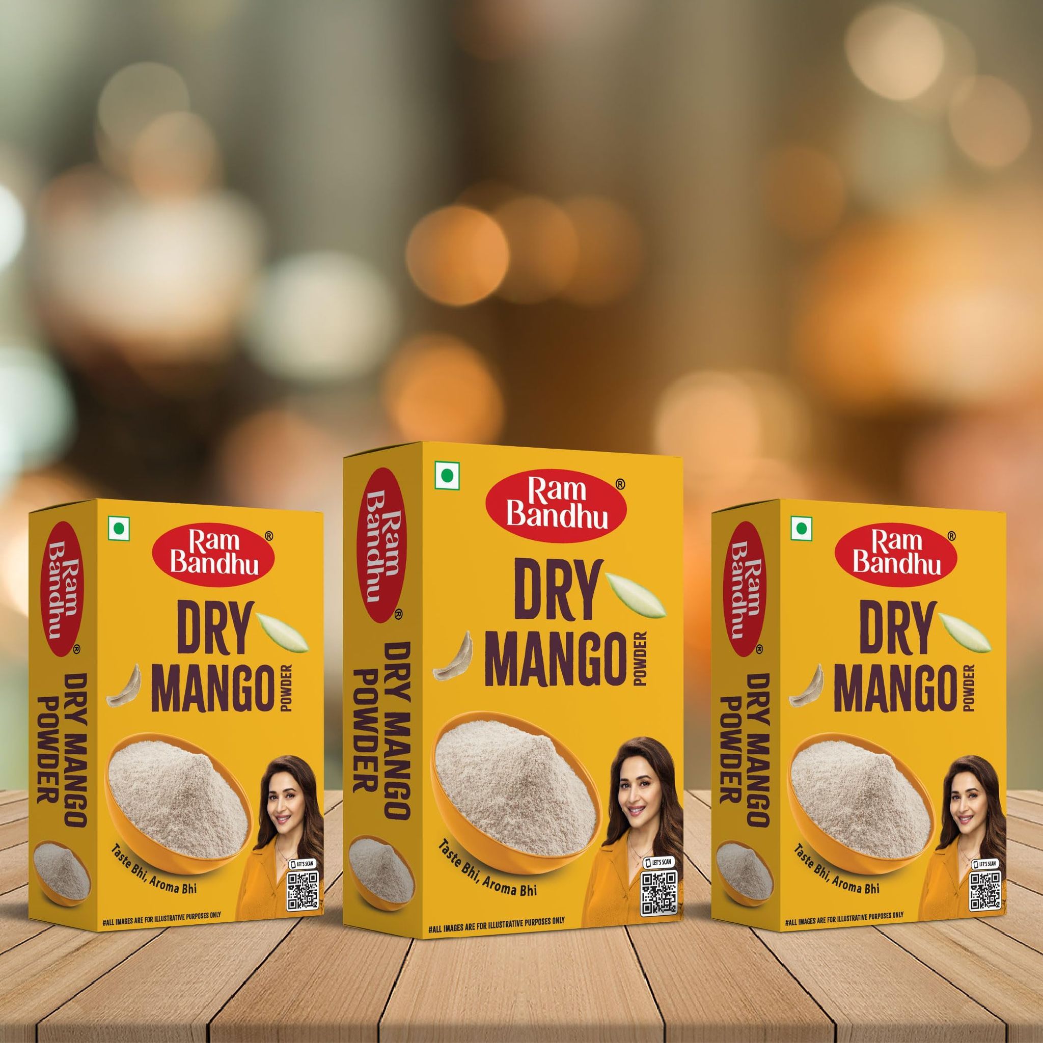 Ram Bandhu Dry Mango Powder (Amchur) – 50g x 3 Pack | a tangy, flavorful spice from dried mangoes | Perfect for enhancing curries, chutneys, salads, and marinades | A must-have for every kitchen