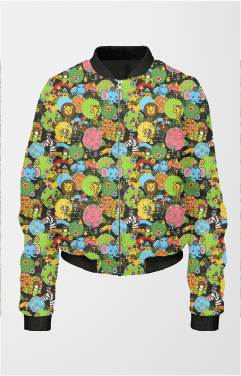 Bomber Jacket (Women) - Retro Jungle Party