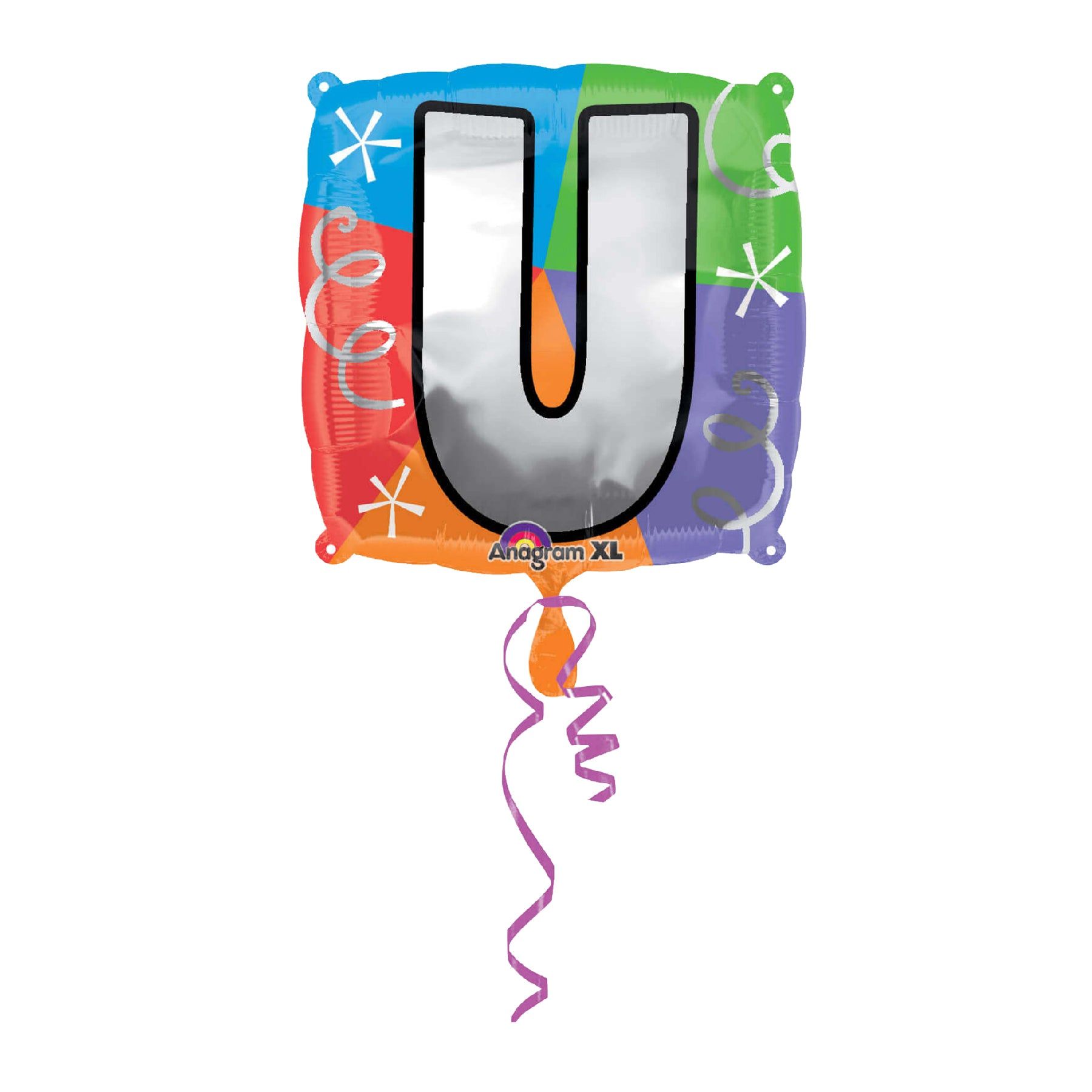 Letter U Quad Shaped Balloon - Helium Quality - 18 inches - 1PC